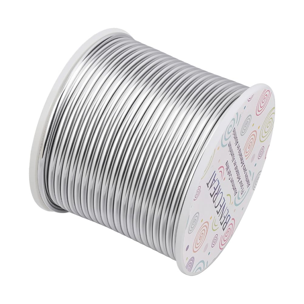 BENECREAT 9 Gauge Jewelry Craft Aluminum Wire 55 Feet Bendable Metal Sculpting Wire for Halloween Craft Floral Model Skeleton Making (Black, 3mm)