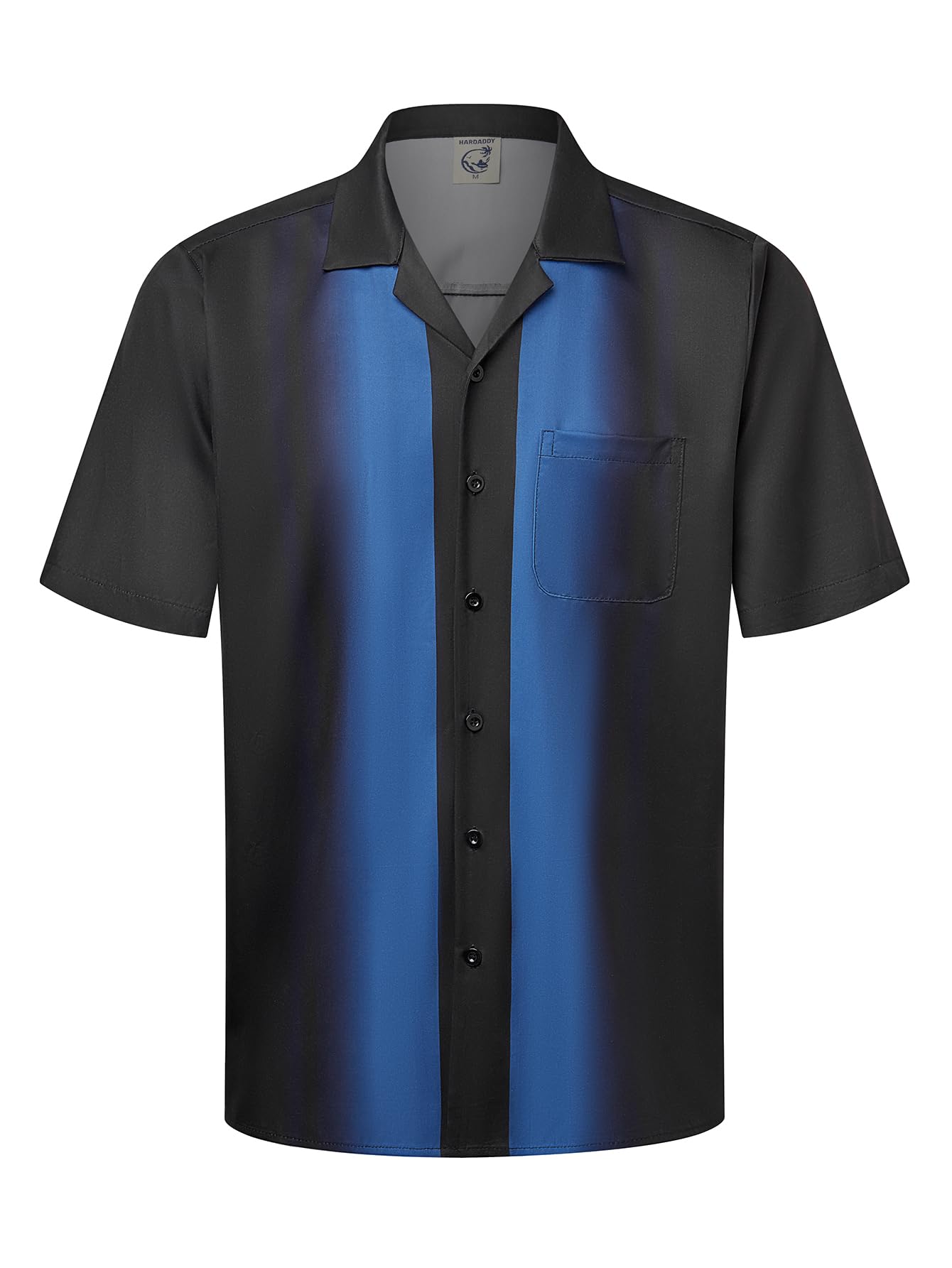 Hardaddy Men's Camp Collar Retro Vintage Bowling Button Down Shirt with Pocket Casual Short Sleeve Beach Shirts Summer