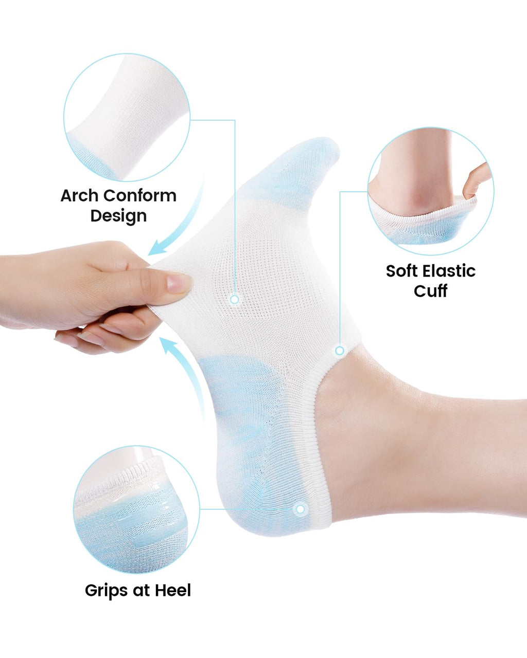 IDEGG No Show Socks Women 10 Pairs Low Cut Anti-Slid Novelty Athletic Casual Invisible Liner Socks