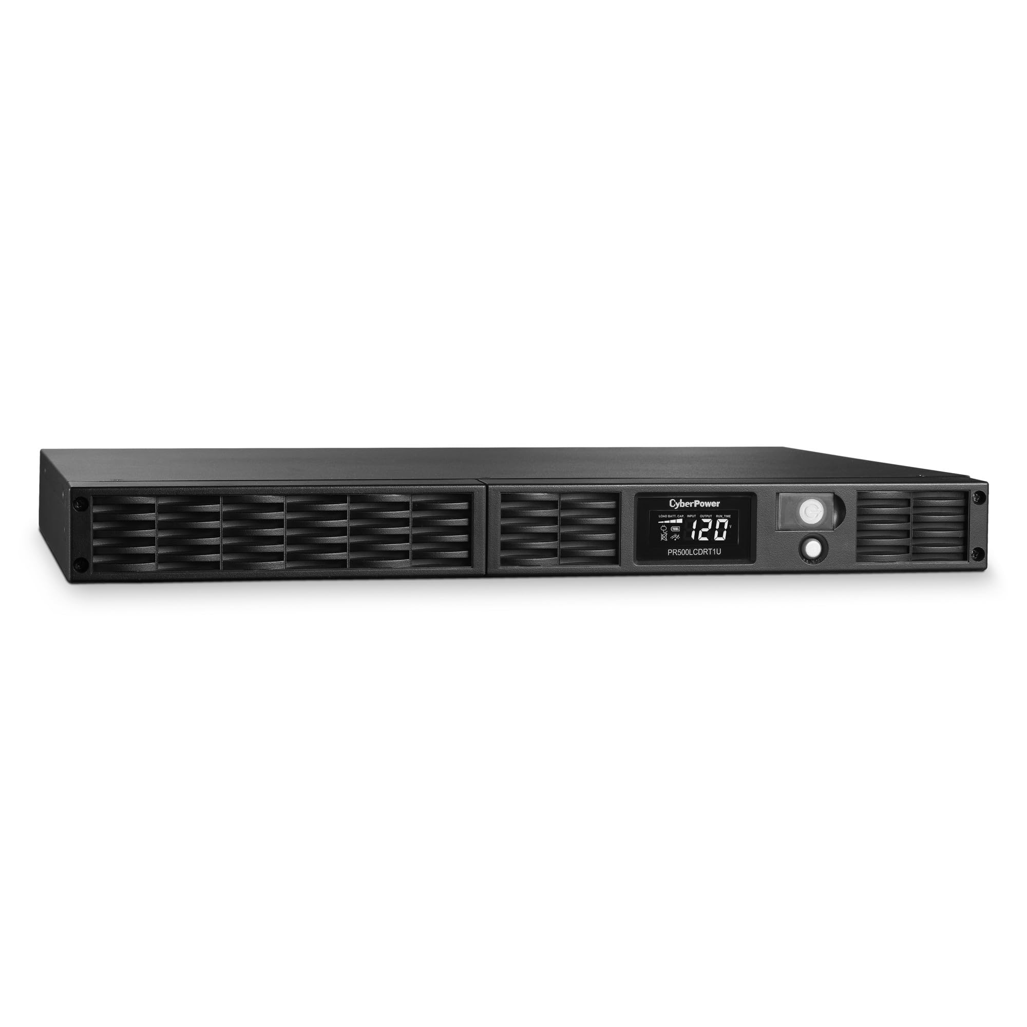 CyberPower PR500LCDRT1U Smart App Sinewave UPS Battery Backup and Surge Protector, 500VA/400W, 7 Outlets, AVR, 1U Rack/Tower, UL Certified
