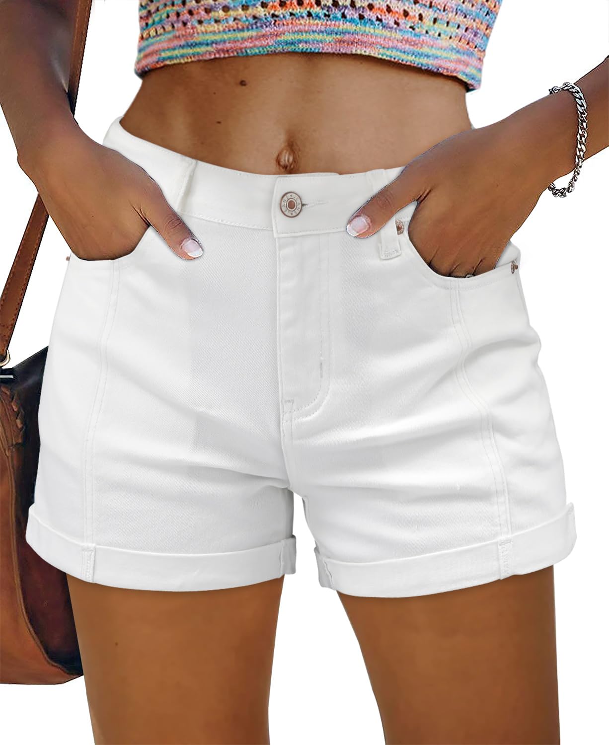 SANMM Jean Shorts Womens Summer Stretchy Denim Casual Hot Short Jorts 2026
