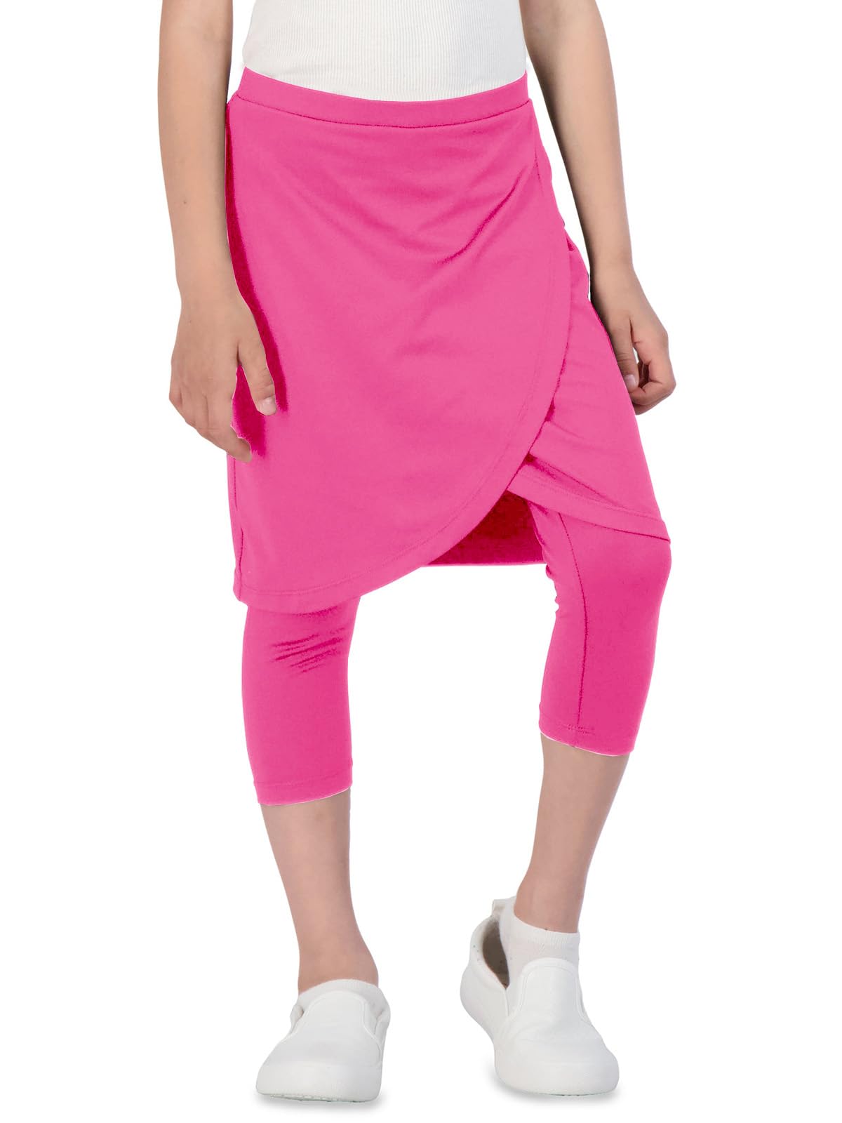 CharmWM Girls High Elastic Waist Capri Pants Kids Cute Active Golf Tennis Skorts Leggings Skirts Trousers