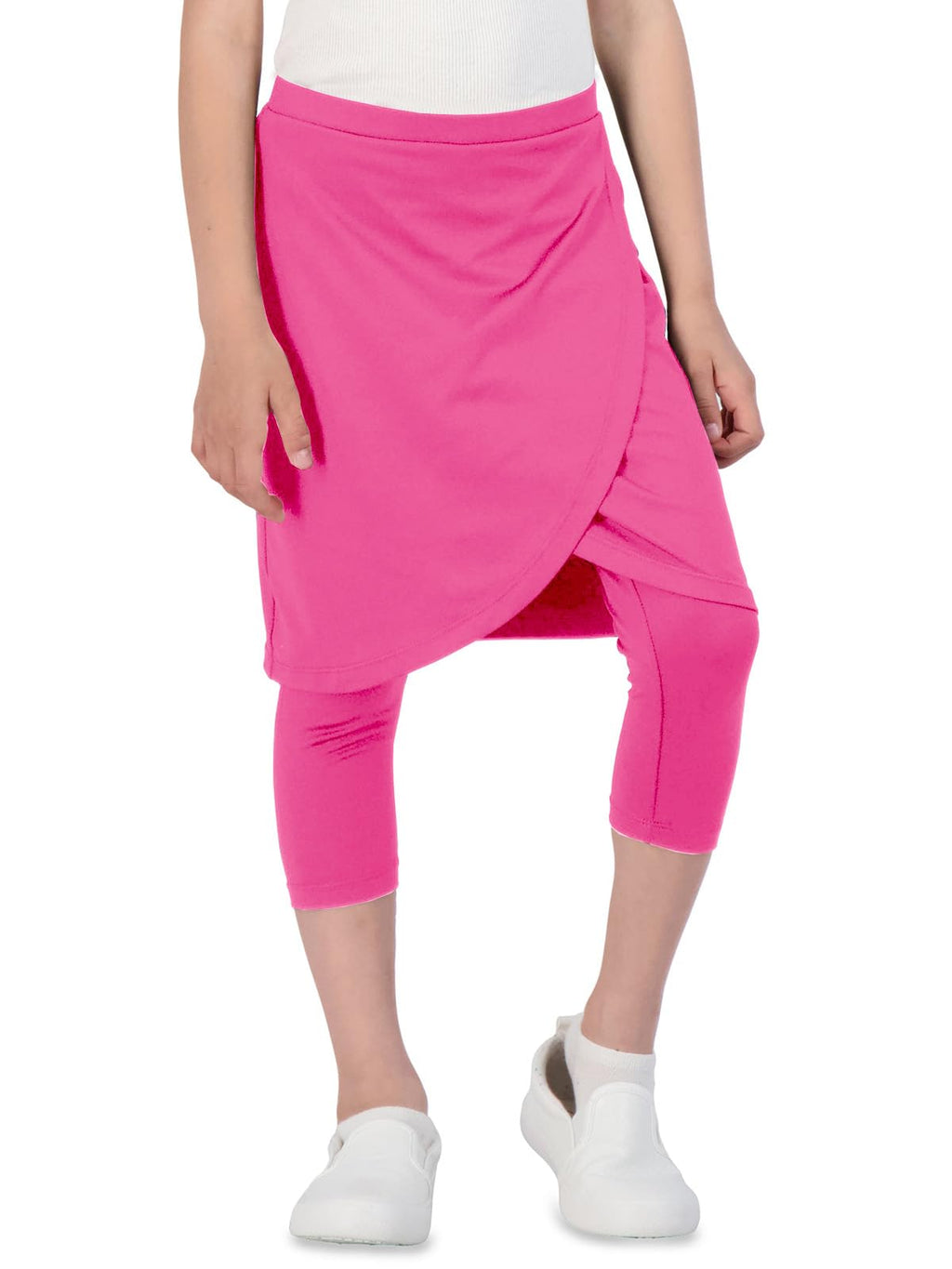 CharmWM Girls High Elastic Waist Capri Pants Kids Cute Active Golf Tennis Skorts Leggings Skirts Trousers