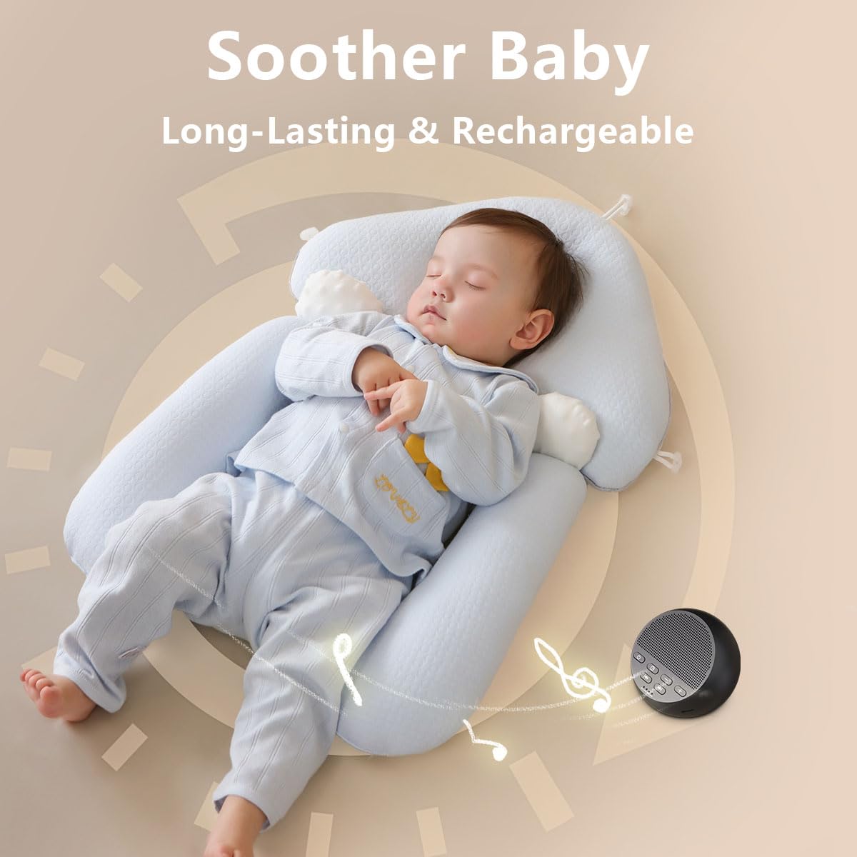 Brown Noise Sound Machine White Noise Machine Nonstop 30 Soothing Sounds Sound Therapy for Baby Kids Adults Sleep Machine 36-Level Vol Auto-Off Timer Memory Function for Home Travel Office