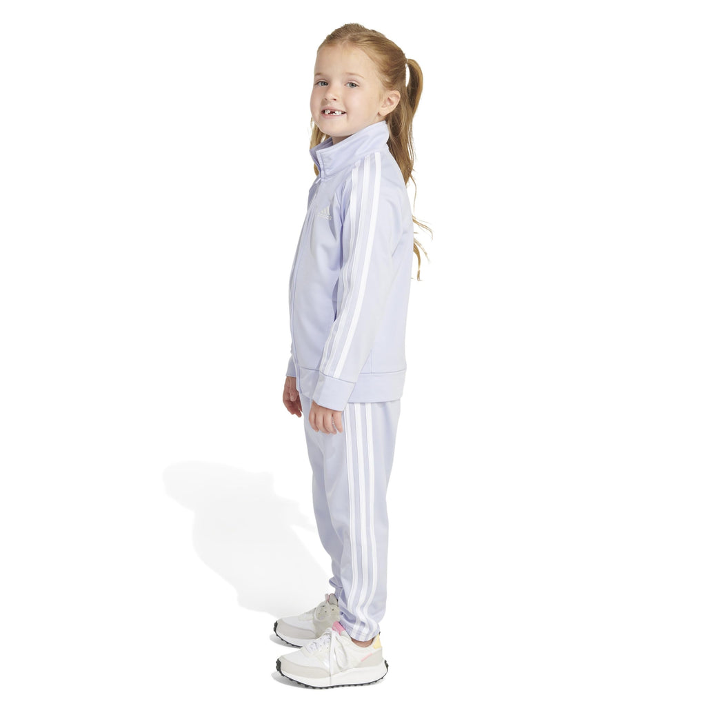 adidas Little Girl's Zip Front Classic Tricot Jacket and Joggers Set