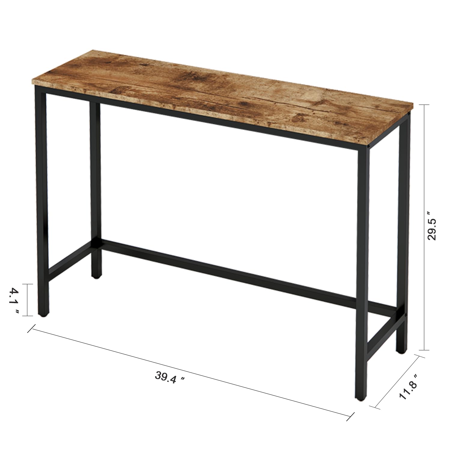 Timberer 39.4” Console Table, Hallway Entrance Table Sofa Table Behind Couch, for Living Room, Entryway, Easy Assembly, Accent Table, Black