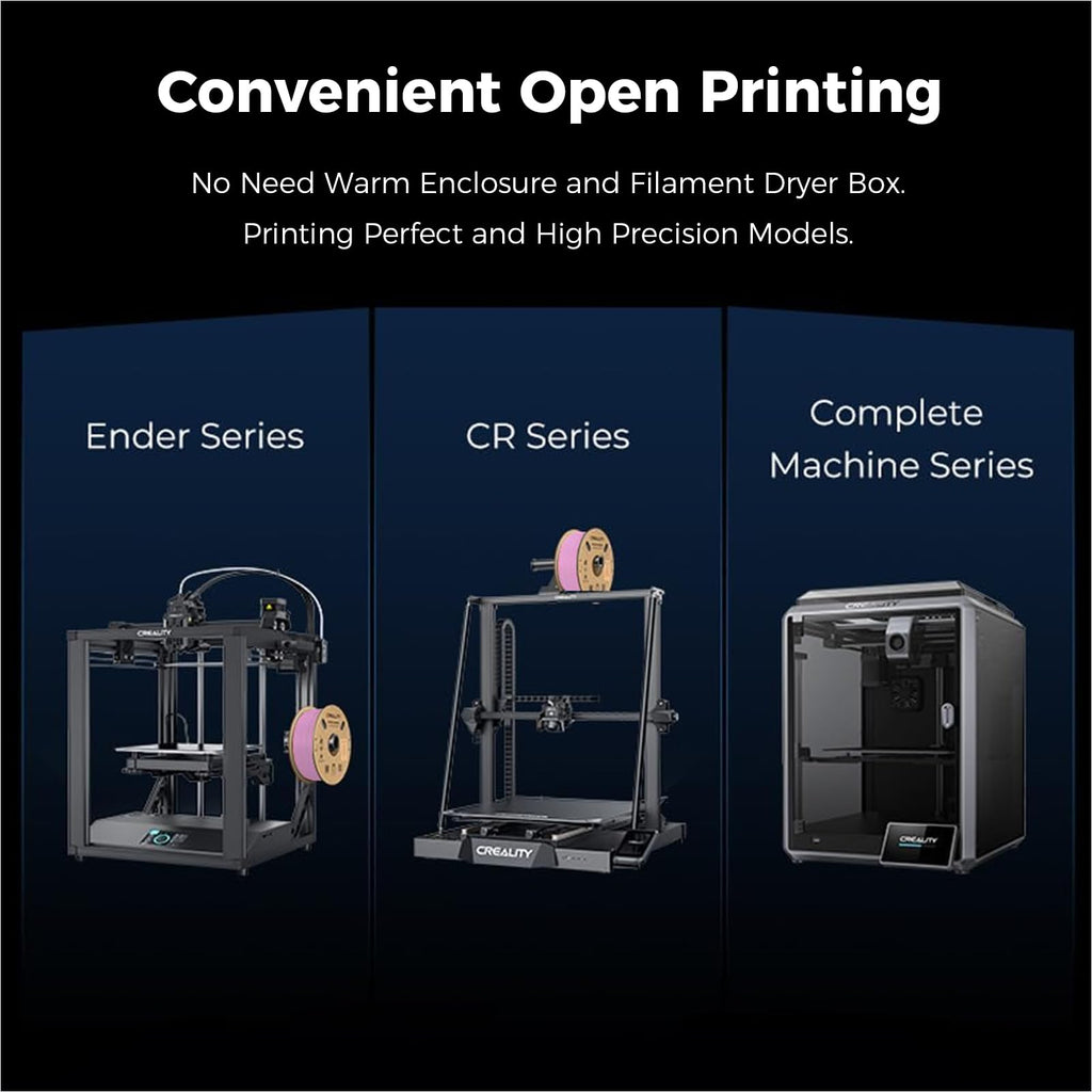 Creality Hyper ABS Filament, Official 3D Printer Filament ABS 1.75mm for Up to 300mm/s High-Speed Printing Convenient Open Printing Material, 1kg(2.2lbs) Spool Fit Most 3D Printer(Black)