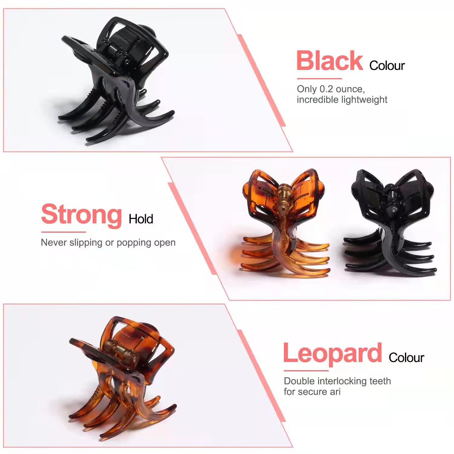 6 Pieces Morhom Jaw Clips, 1.3 Inch Hair Claw Clips for Thick or Medium Hair