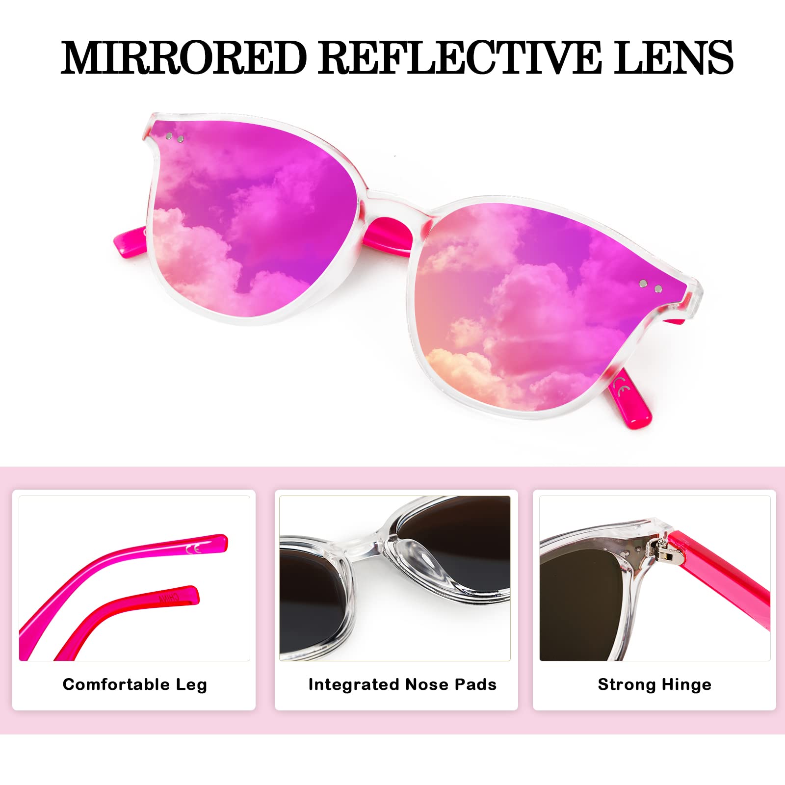 Kids Sunglasses, Sunglasses for Kids Children, Mirrored Sunglasses for Girls Boys Toddler UV400 Age 3-10