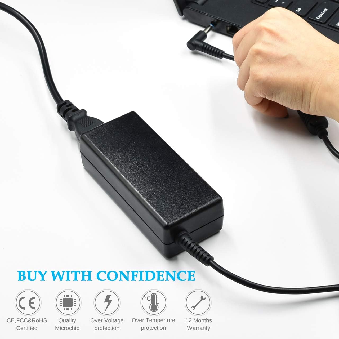 65W Laptop Charger Compatible with HP Pavilion x360 14 15 17,Envy 13 15 X360,Elitebook 840 G5, ProBook Chromebook Stream Series,Spectre 710412-001 19.5V 3.33A Adapter