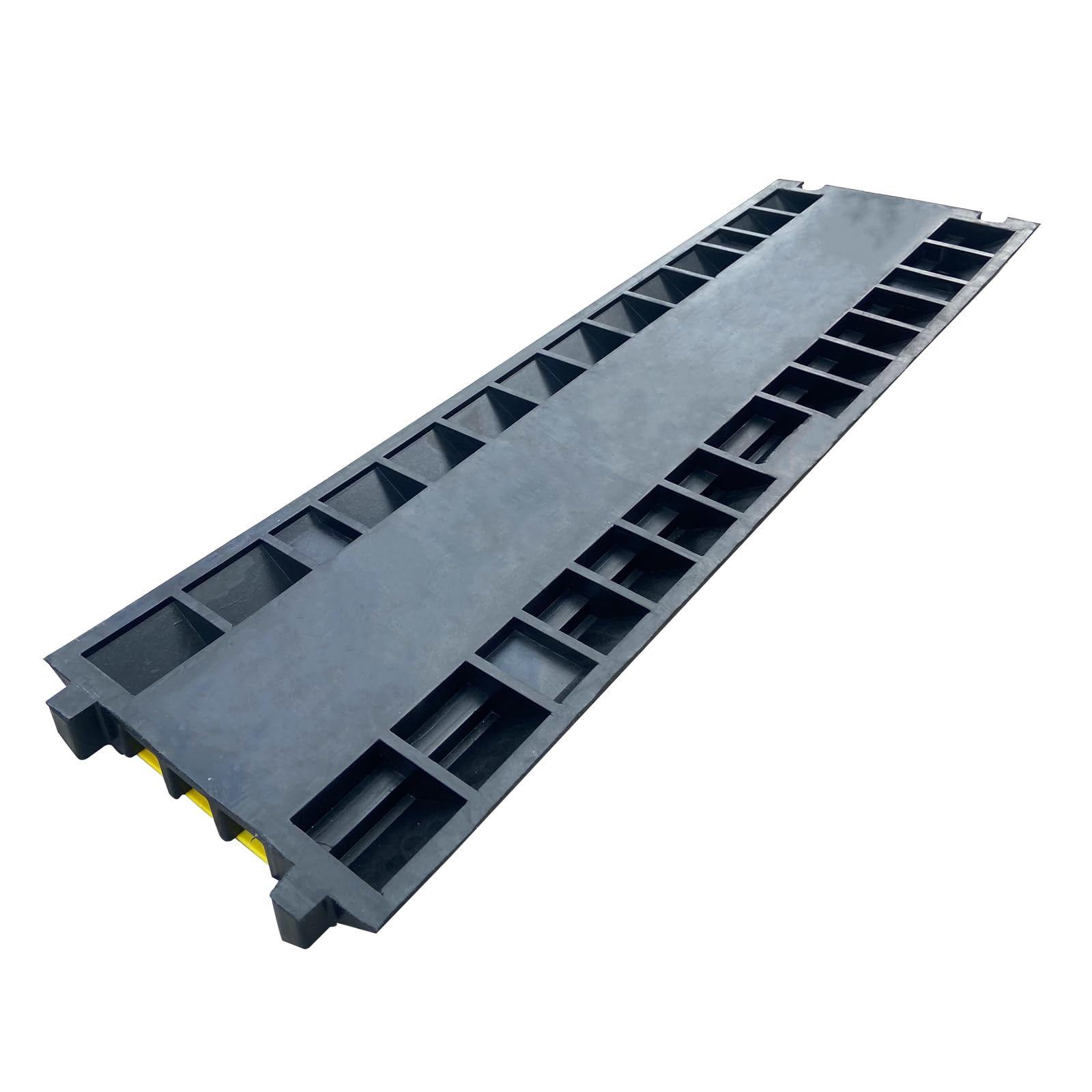 4 Pack Rubber Cable Ramp Hose Cable Protector Ramp 1 Channel 11000Lbs Load Capacity Traffic Speed Bump Wires Power Lines Extension Cord Cover for Indoor Outdoor