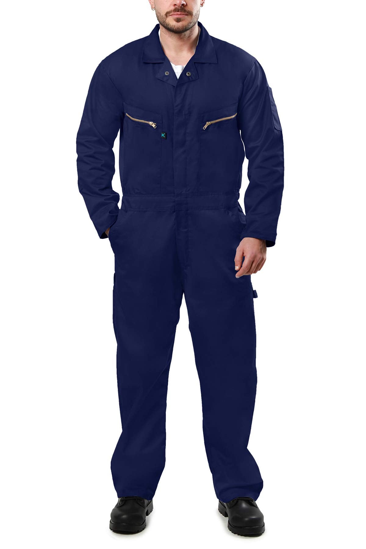 Kolossus Pro-Utility Cotton Blend Long Sleeve Coverall with Zippered Frontal Pockets