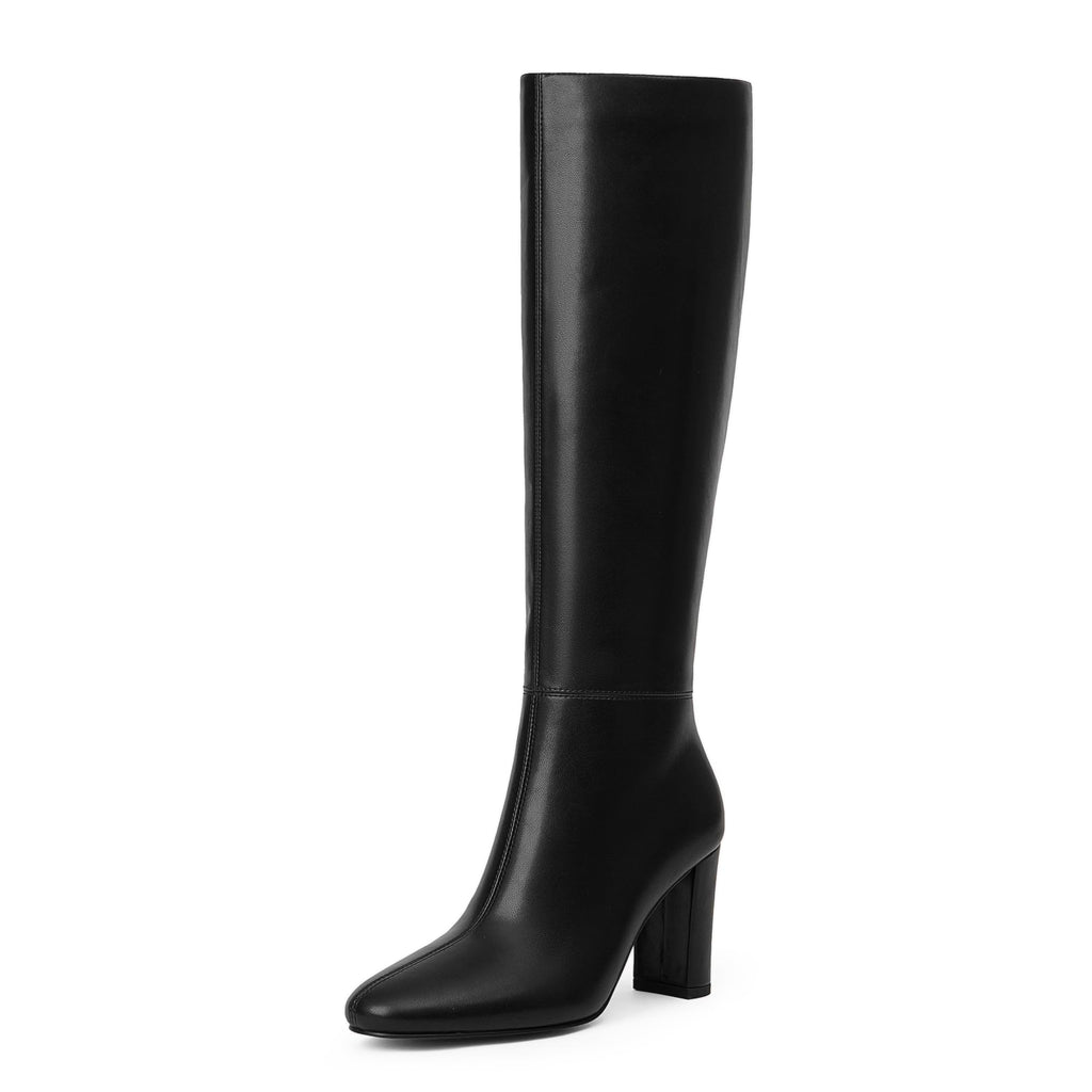 Modatope Knee High Boots for Women Chunky Heel Rounded Toe Womens Tall Boots