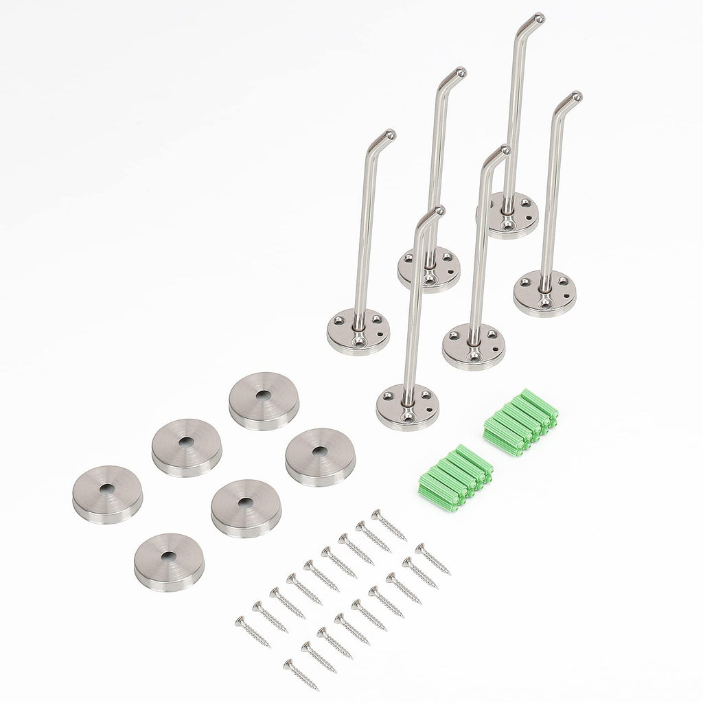 NearMoon Coat Hooks, Wall Mount Hooks for Hanging Hat Hurse Robe, 304 Stainless Steel Heavy Duty Towel Hangers for Bathroom Livingroom Kitchen-Ceiling Hook, 6 Pack (2 Inch, Brushed Nickel)