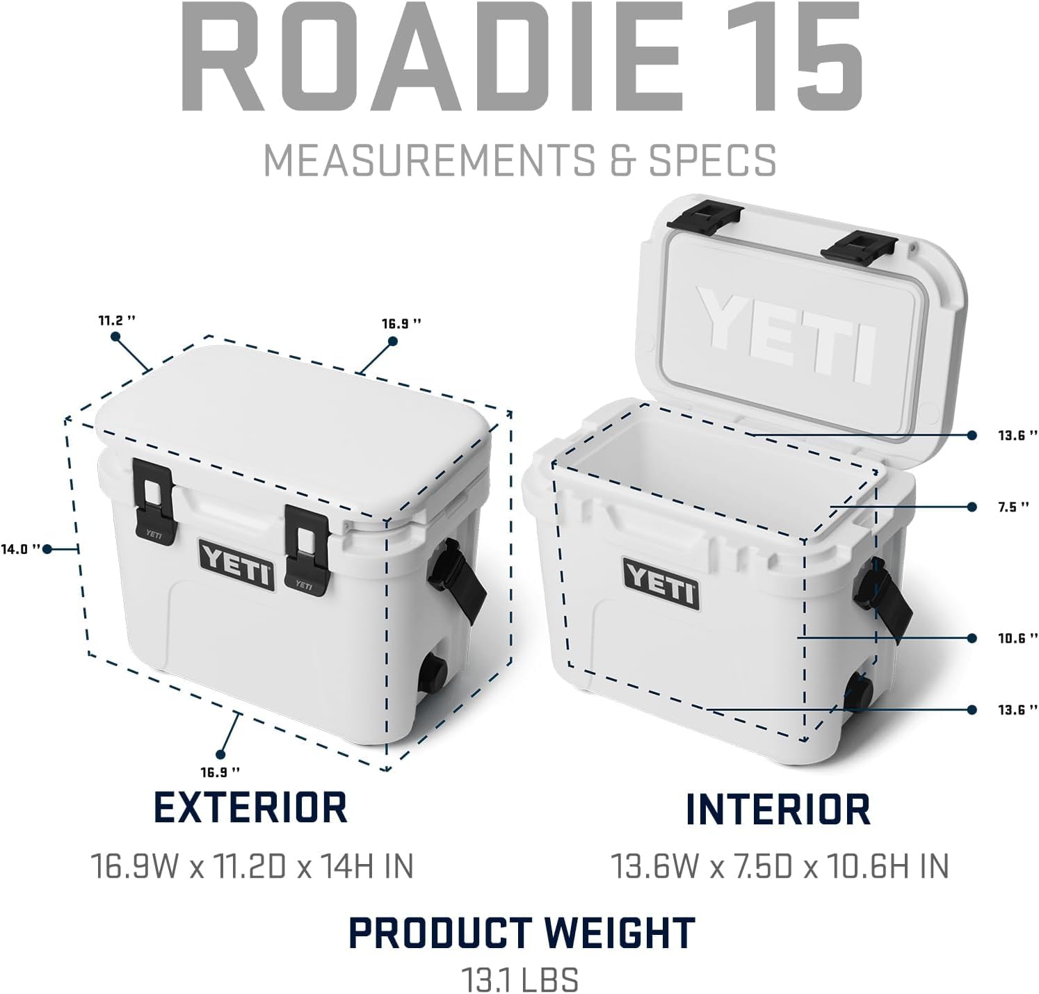 YETI Roadie 15 Hard Cooler with DoubleDuty Shoulder Strap