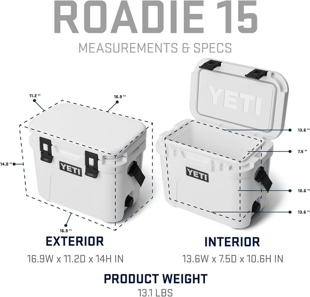 YETI Roadie 15 Hard Cooler with DoubleDuty Shoulder Strap