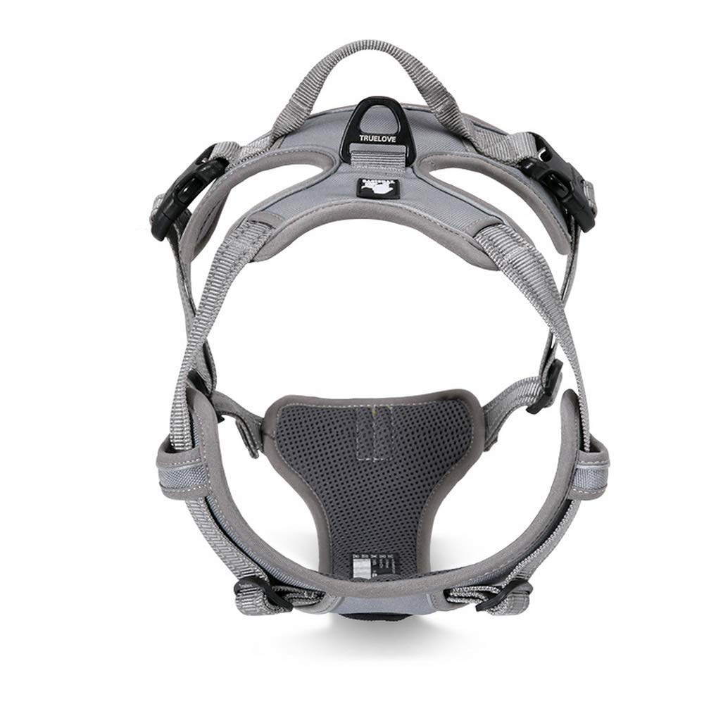 TRUE LOVE Adjustable No-Pull Dog Harness Reflective Pup Vest Harnesses Comfortable Control Brilliant Colors TLH5651(Black,XS)