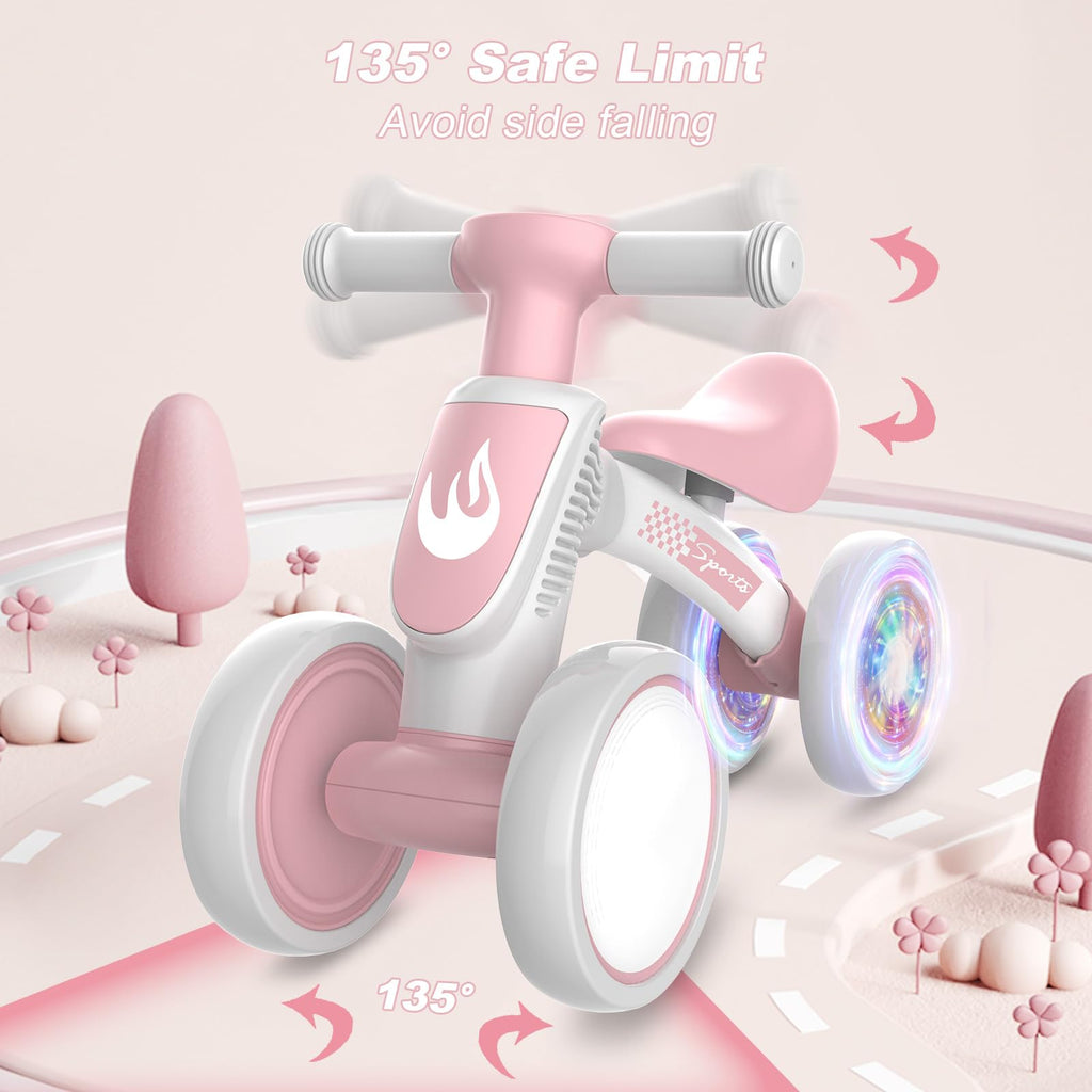 Colorful Lighting Baby Balance Bike Toys for 1 Year Old Boy Gifts, 10-36 Month Toddler Balance Bike, No Pedal 4 Silence Wheels & Soft Seat First Bike, One Year Old Boy Birthday Gift.