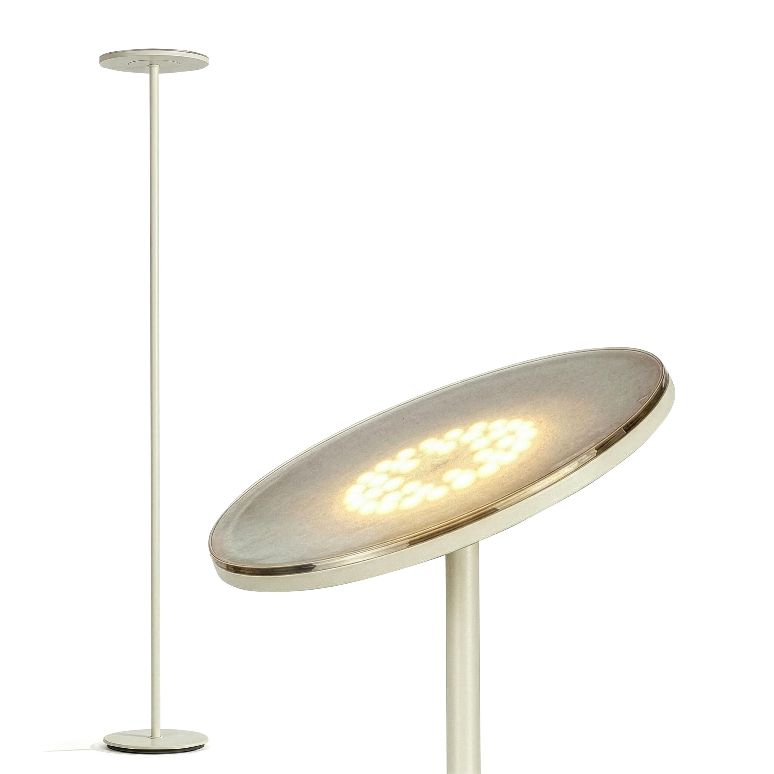Brightech Sky LED Floor lamp, Torchiere Super Bright Floor Lamp for Living Room Decor & Office - Dimmable, Tall Standing Lamp with Warm Light for Bedroom & Reading - Bronze