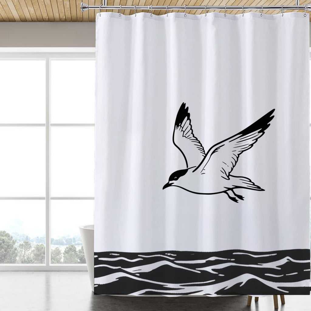LLSCL Fabric Shower Curtain Liner with Magnets, Waterproof Hotel Quality, 72 x 72 Machine Washable