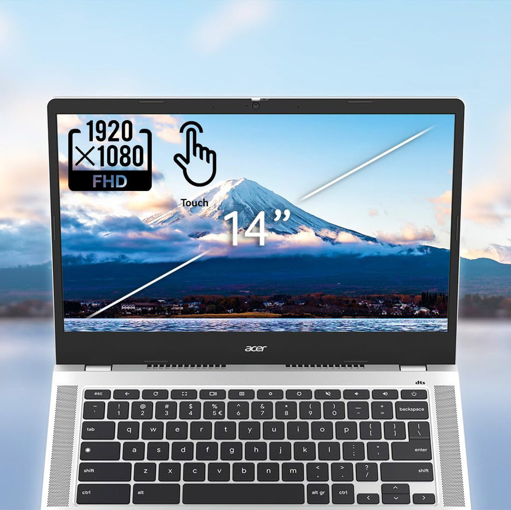 Acer Chromebook 314 CB314-4H-C2UW Laptop | Intel Processor N100 | 14" Full HD (1920 x 1080) IPS Display | 4GB LPDDR5 | 64GB eMMC | Intel Wireless Wi-Fi 6E AX211 | Chrome OS | Pure Silver