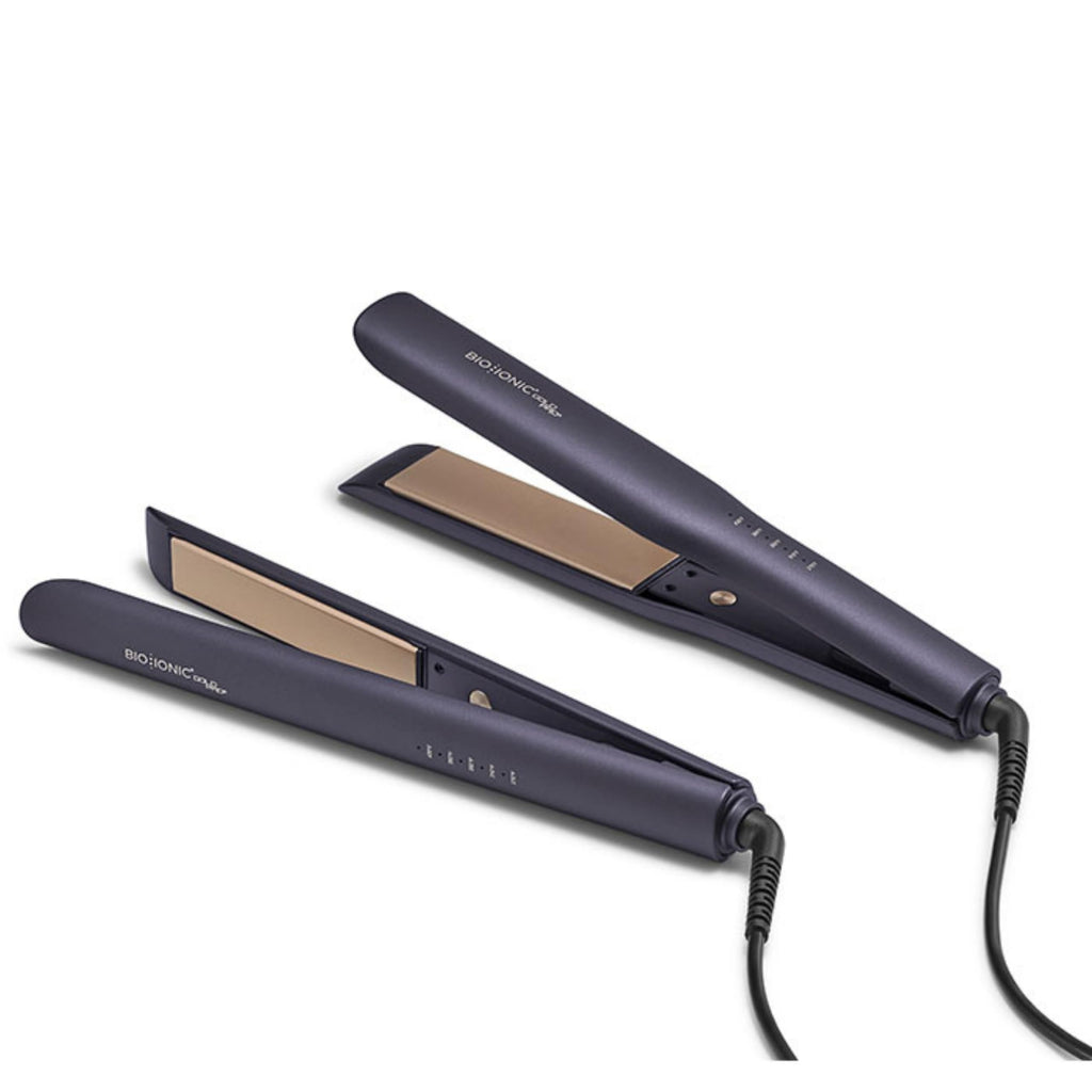 Bio Ionic GoldPro Hair Straightener, Blue, Moisturizing Heat Technology & 24K Gold MX, Hair Straightening Iron for Sleek Styles & Flat Iron Curls, 40% Longer Plates, Adjustable Heat