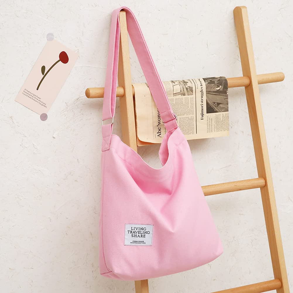 Covelin Women's Retro Large Size Canvas Shoulder Bag Hobo Crossbody Handbag Casual Tote