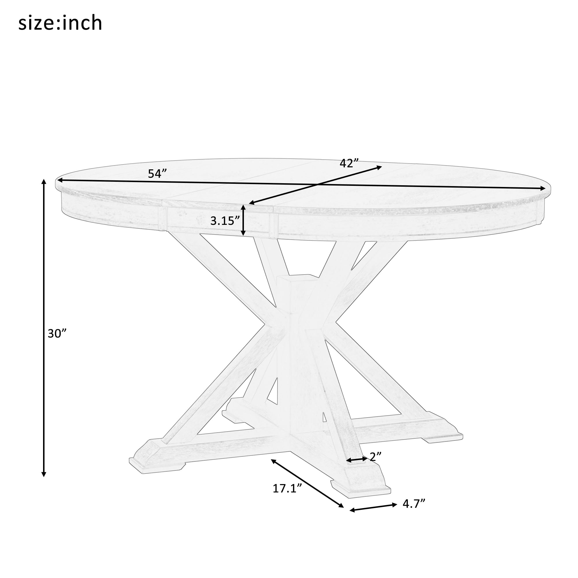 LUMISOL Round Dining Table for 4-6 People, 41"-57" Extendable Kitchen Table with 16" Removable Leaf for Small Places, Kitchen, Dining Room, Espresso