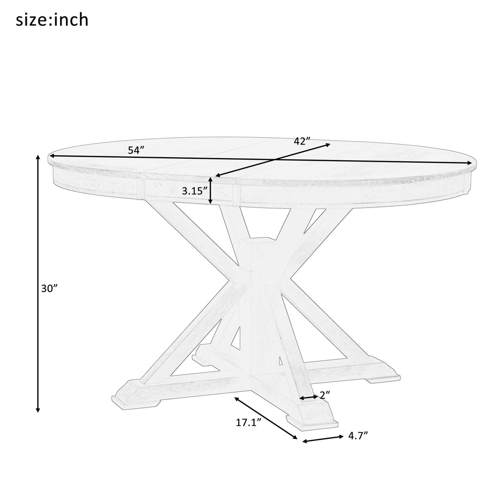 LUMISOL Round Dining Table for 4-6 People, 41"-57" Extendable Kitchen Table with 16" Removable Leaf for Small Places, Kitchen, Dining Room, Espresso