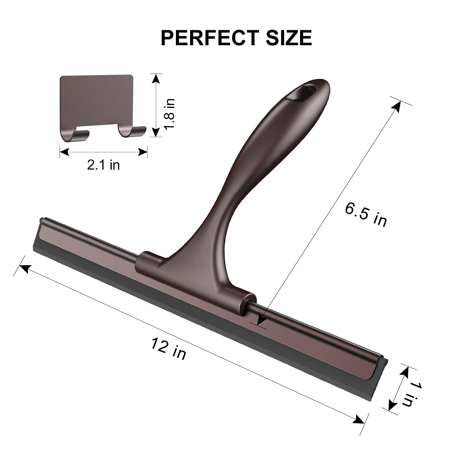 SetSail Squeegee for Shower Glass Door Stainless Steel Shower Squeegee for Glass Doors All-Purpose Window Squeegee for Tile Shower Walls, Sink, Mirror, Bathroom, Car Window Cleaning 10 Inches, Balck