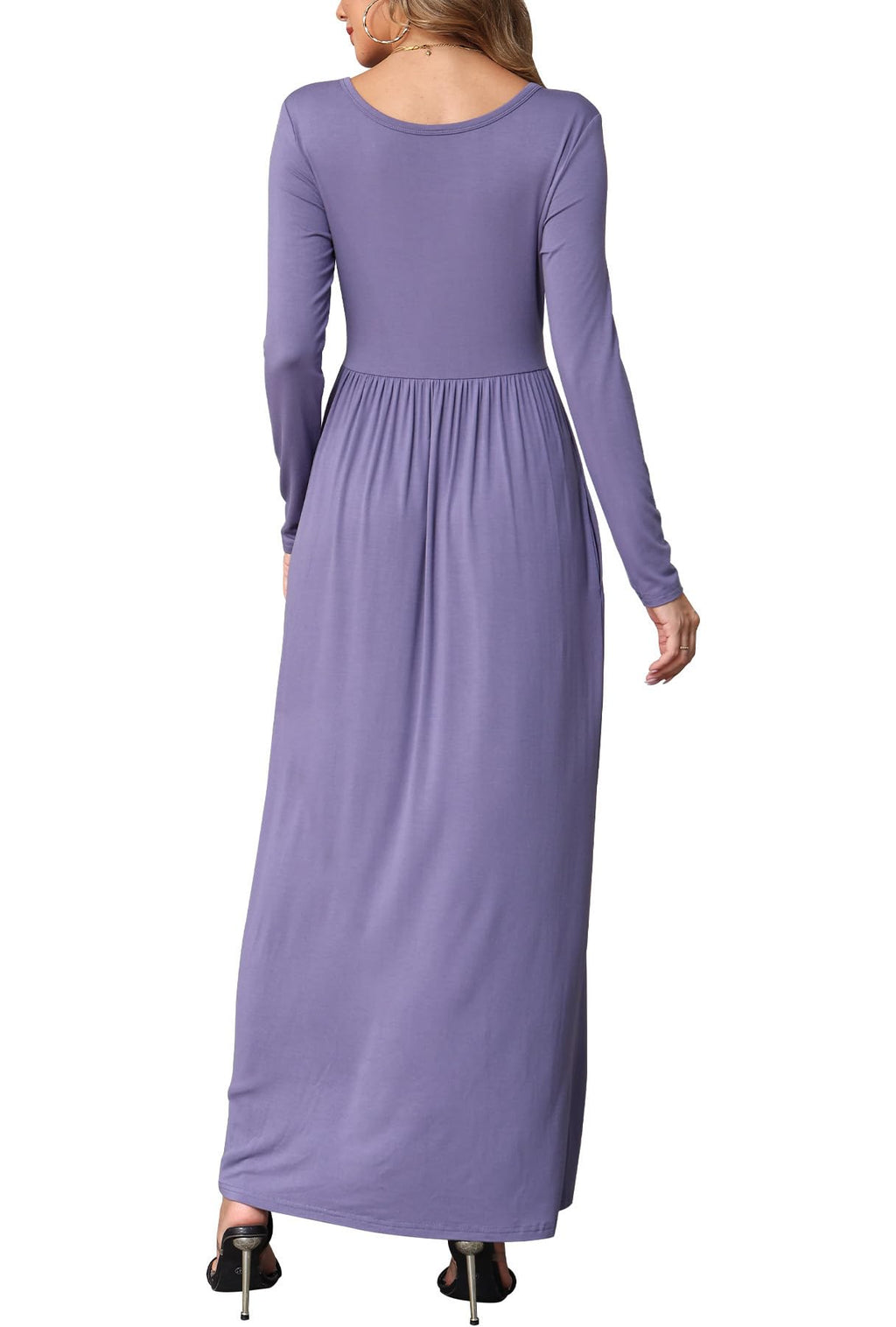 EUOVMY Women's Long Sleeve Loose Maxi Dresses Casual Long Dresses with Pockets