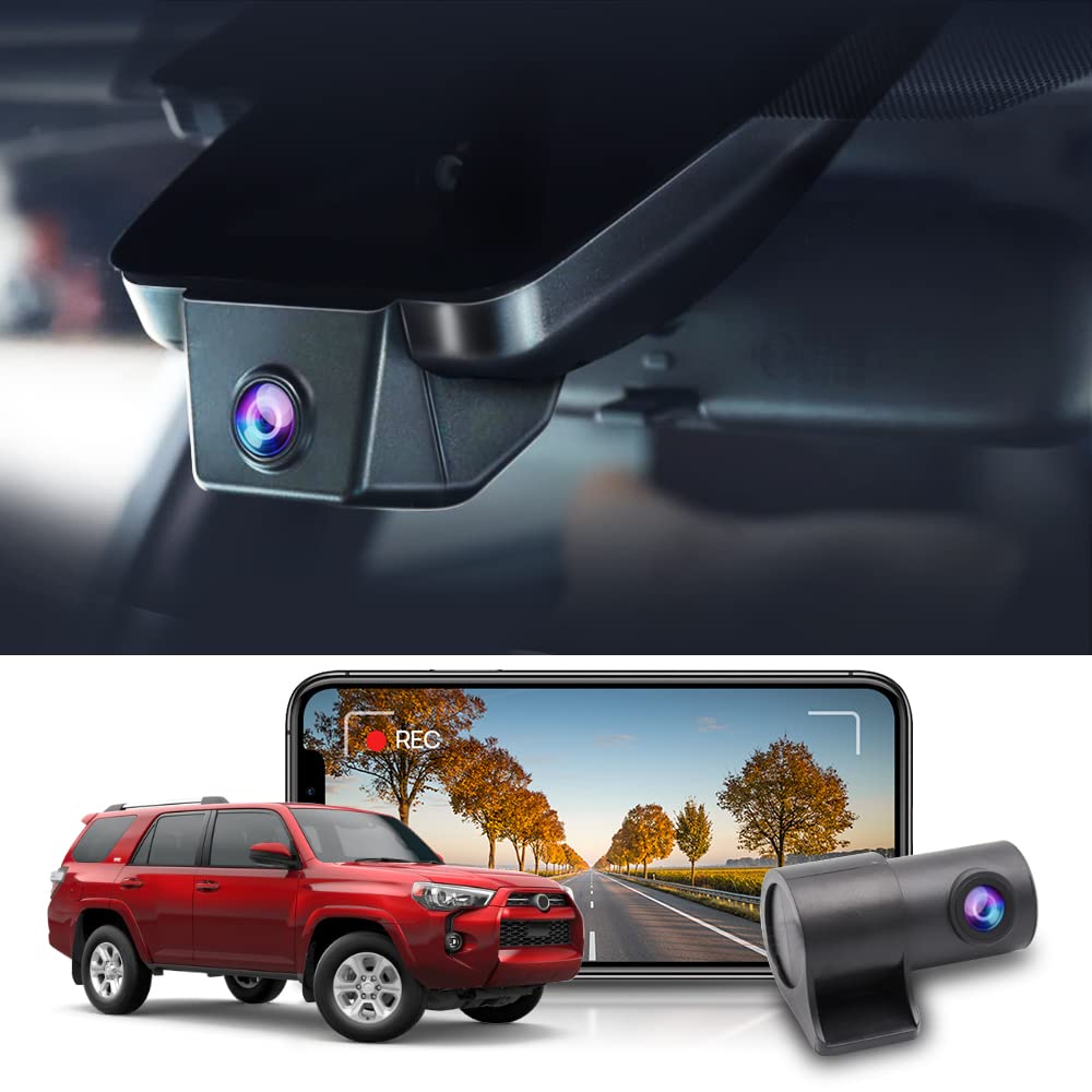 Fitcamx 2K Dual Dash Cam for 2020-2024 Toyota 4Runner TRD Sport Limited Pro Off-Road Venture SR5 Premium, OEM Style, Front 1440P Rear 1080P Video, WiFi&APP, Loop Recording, G-Sensor, 64GB Card