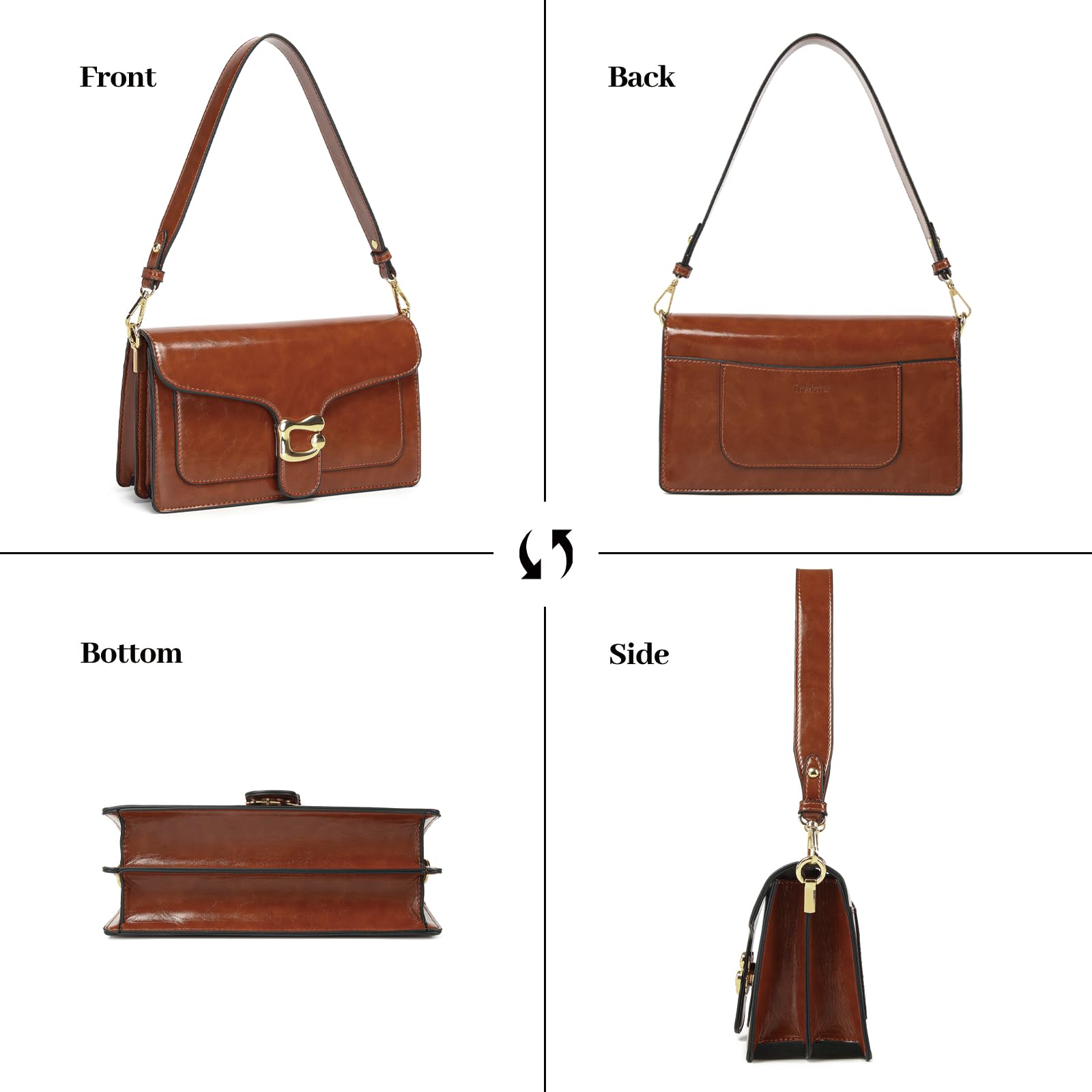 Travistar Crossbody Bags for Women Trendy - Small Cross Body Purse Shoulder Bag Leather Handbags Evening Clutch with 2 Straps | 2 detachable straps