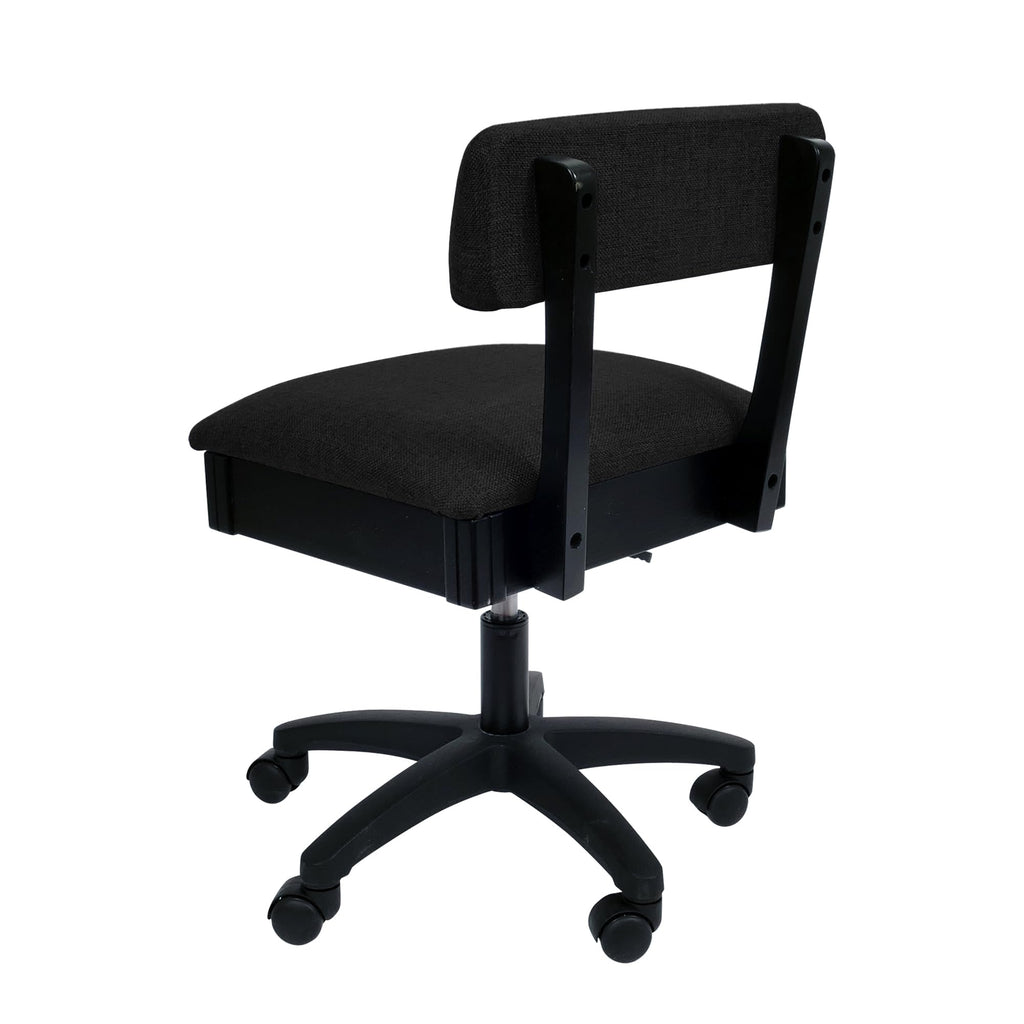 Arrow Sewing H8123 Adjustable Height Hydraulic Sewing and Craft Chair with Under Seat Storage and Solid Fabric, Lady Gray Fabric
