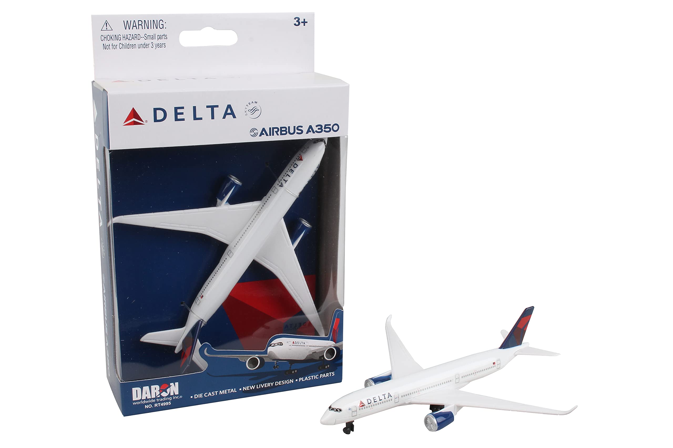Daron Toy Airplane – Delta Air Lines Airbus A350 – Die-Cast Metal Model Airplane Toy with Plastic Parts for Kids Ages 3+