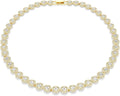 Swarovski UNA Angelic Tennis Necklace, Round Cut, Clear, Gold-Tone Finish