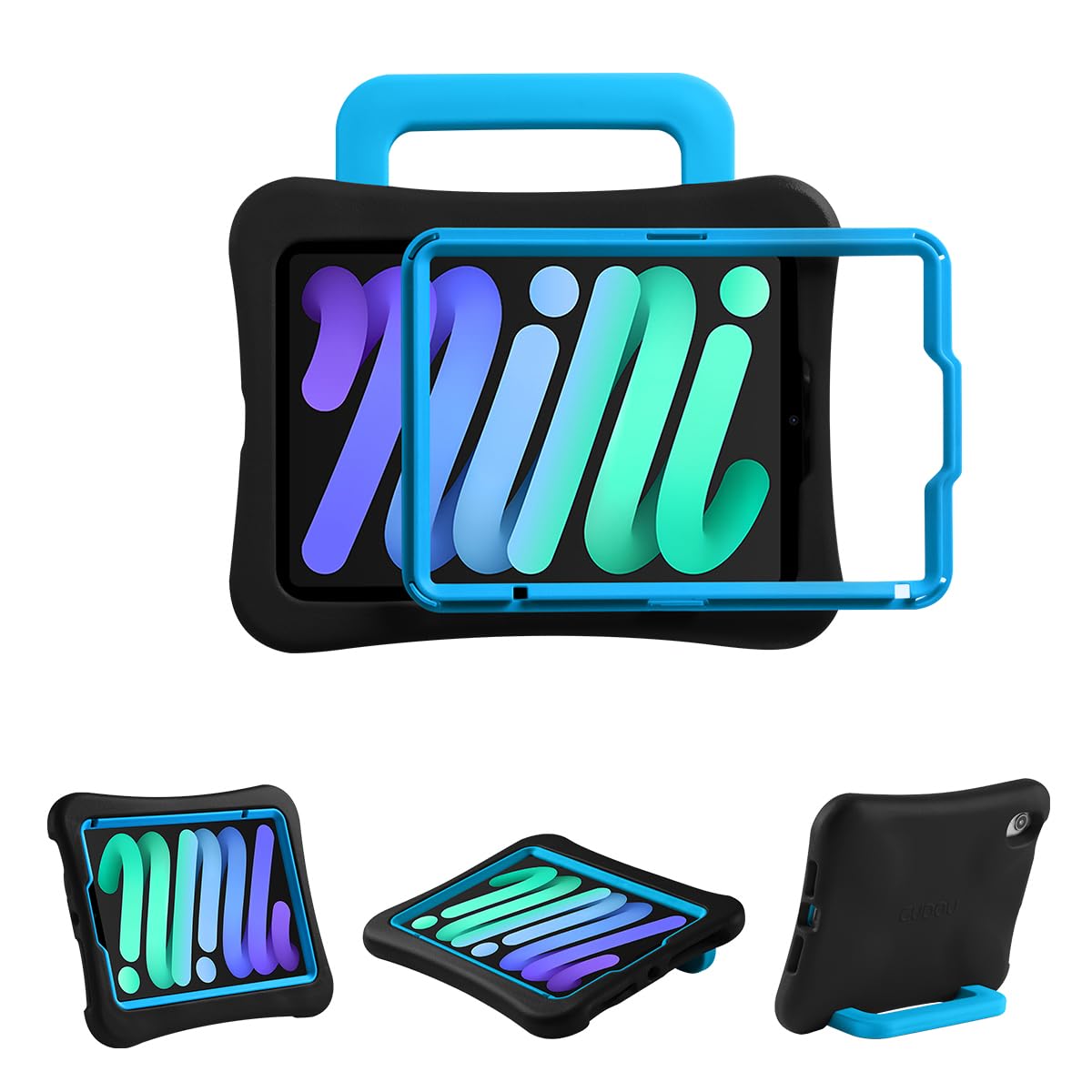 Kids Case for iPad mini 7 (A17 Pro) 2024 /iPad Mini6 2021, Light Weight Heavy Duty/Shockproof/Drop Proof with Handle/Kickstand, Child Friendly Cover for iPad mini 7th/6th Gen 8.3inch (red)