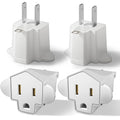 Portable 3 Prong to 2 Prong Outlet Adapter, Fireproof 392℉ 3-2 Prong Adapter Converter, Heavy Duty Wall Plug Adapter for Household Appliances Industrial, 1875W Max, 4 Packs