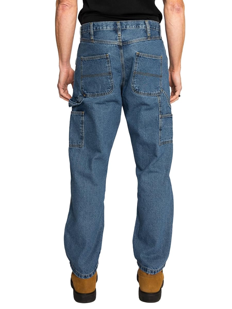 FULL BLUE Carpenter Denim Jeans, Relaxed Fit, Utility Pocket & Hammer Loop