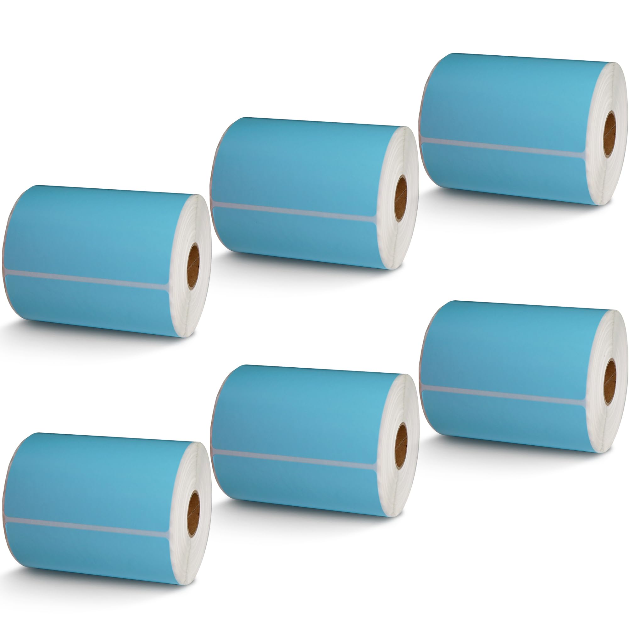 BETCKEY - 1" x 0.5" Small Labels Compatible with Zebra & Rollo Label Printer, Premium Adhesive & Perforated[Light Blue, 6 Rolls, 14580 Labels]