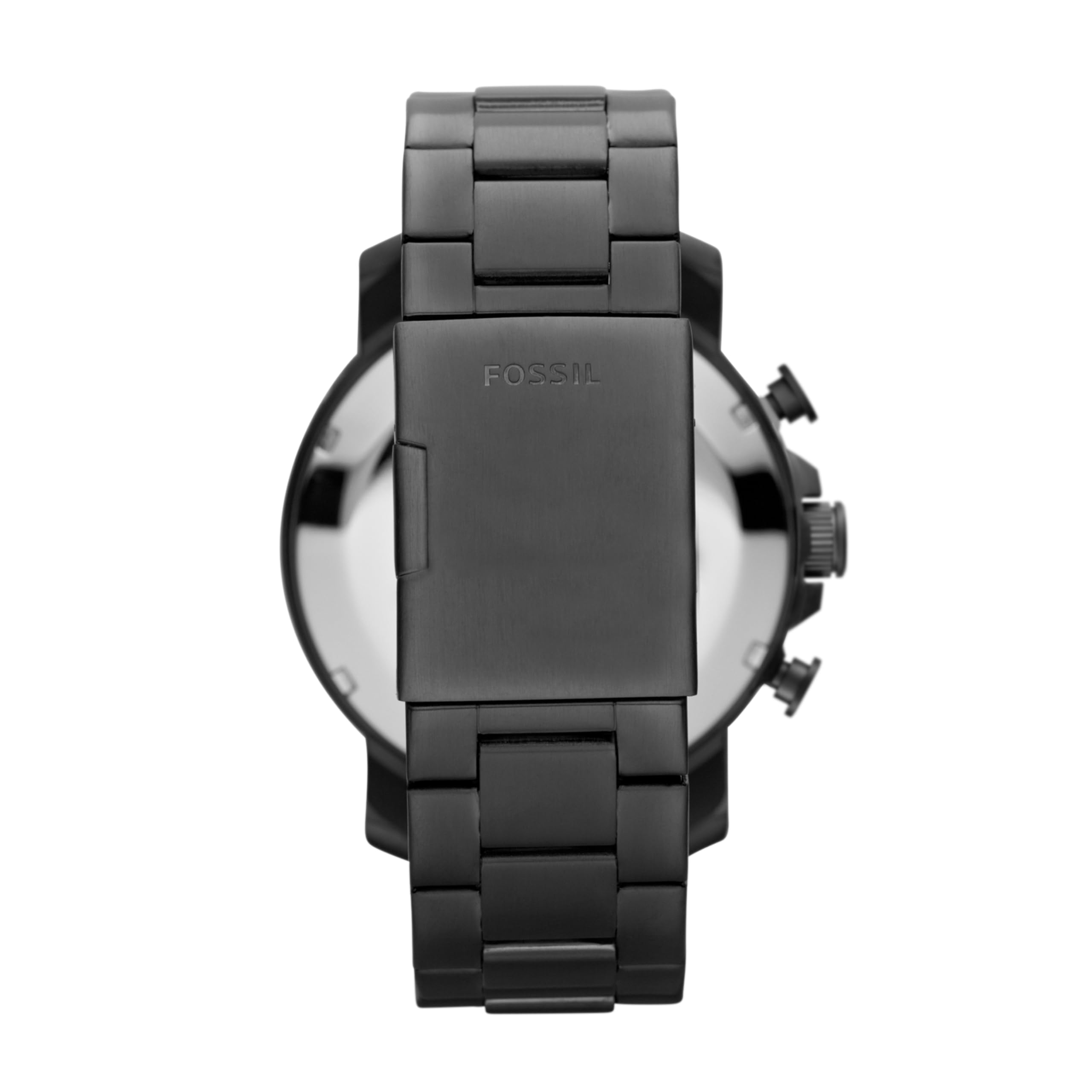 Fossil Men's Nate Quartz Watch, Oversized Stainless Steel Chronograph Watch for Men