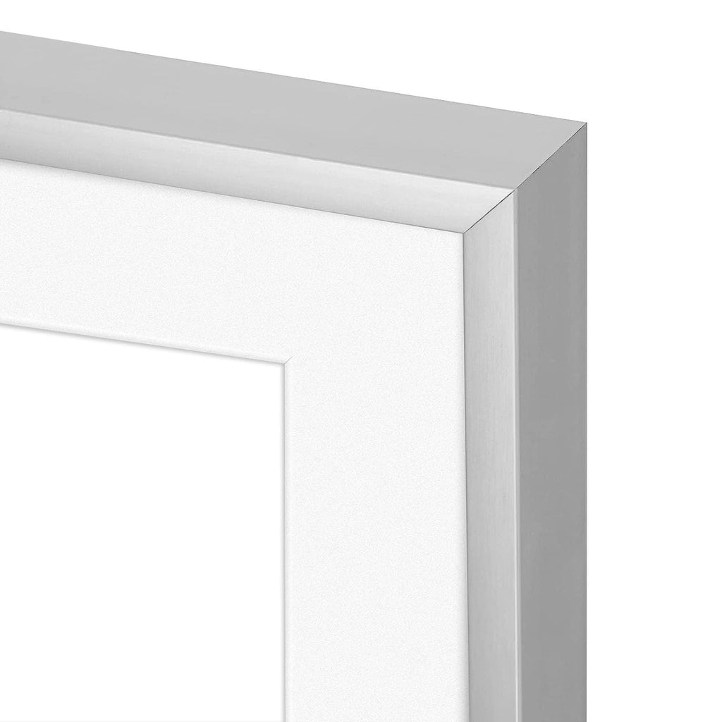 Frametory, 6x8 Aluminum Picture Frame - 6 x 8 Black Frame with Removable Mat for 5 x 7 Photo - 6 by 8 Durable Metal Frame with Real Glass - Sawtooth Hanger for Easy Wall Display - 1 Pack