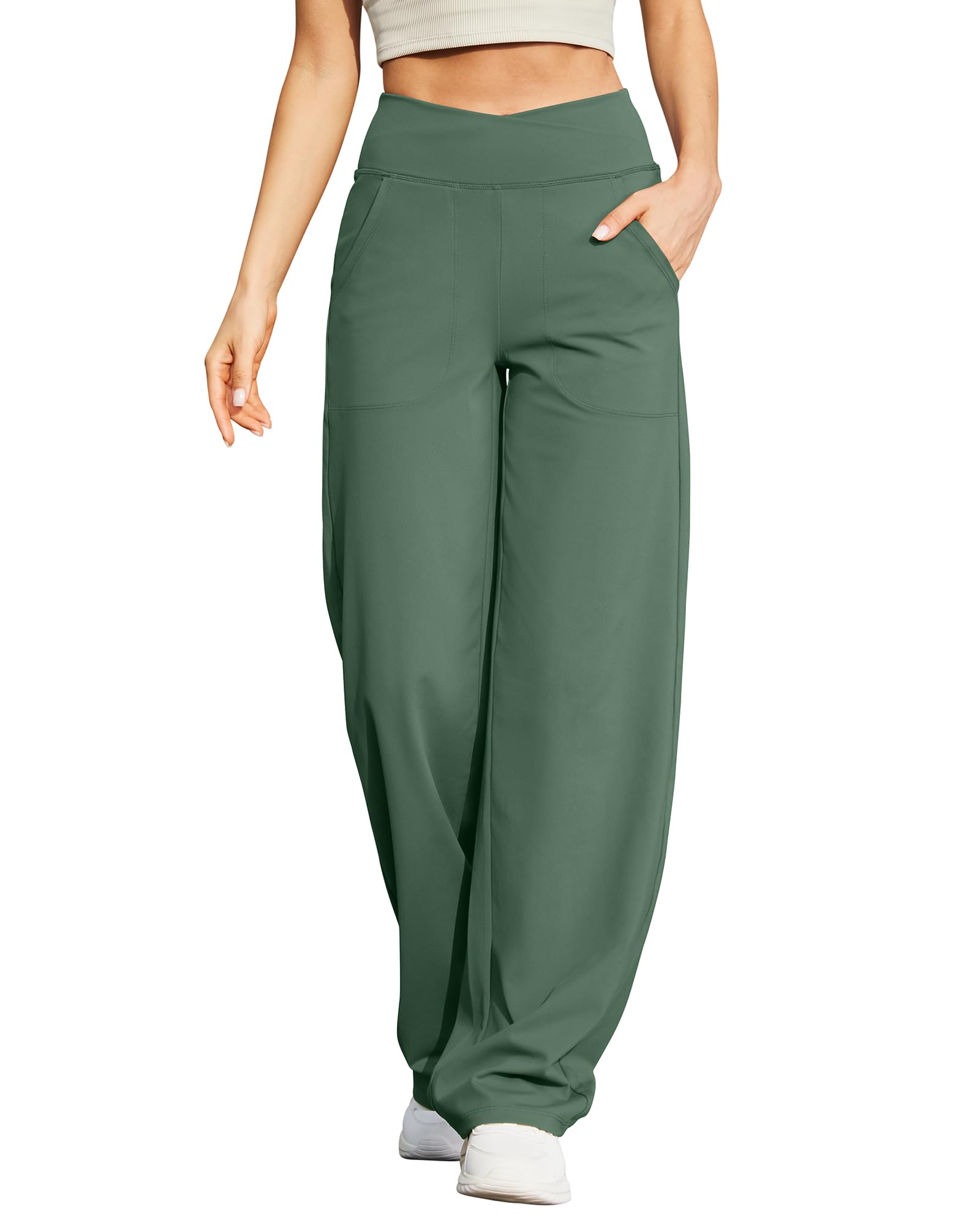 G4Free Wide Leg Pants for Women Loose Yoga Pants with Pockets Petite/Regular/Tall Stretch Casual Lounge Pants