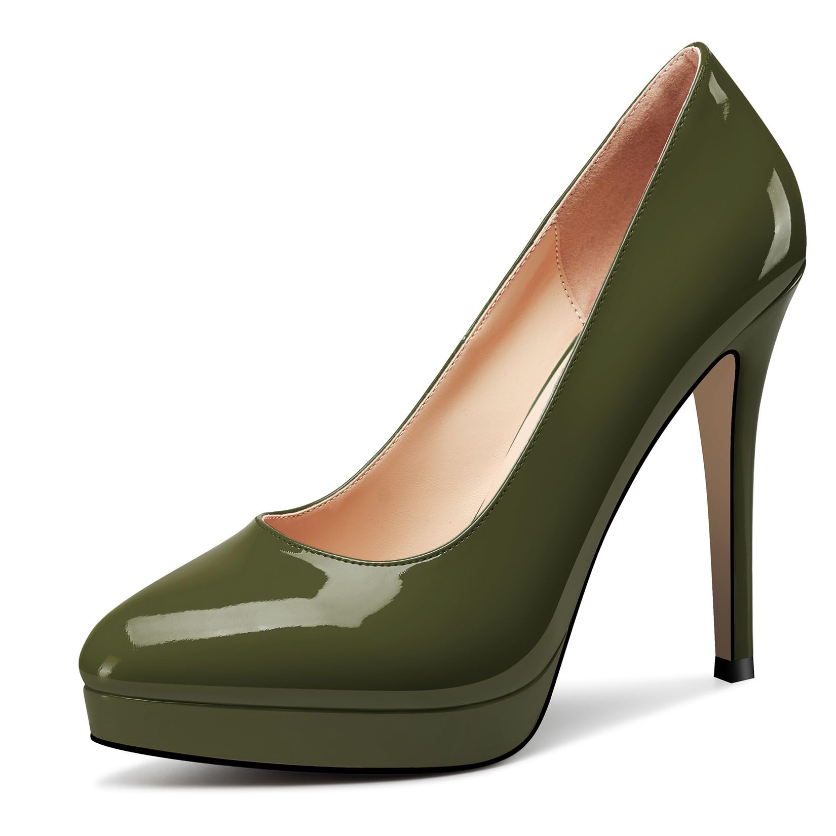 Castamere Womens High Heels Platform Pumps Slip-on Stilettos 12CM Heel Office Dress Shoes