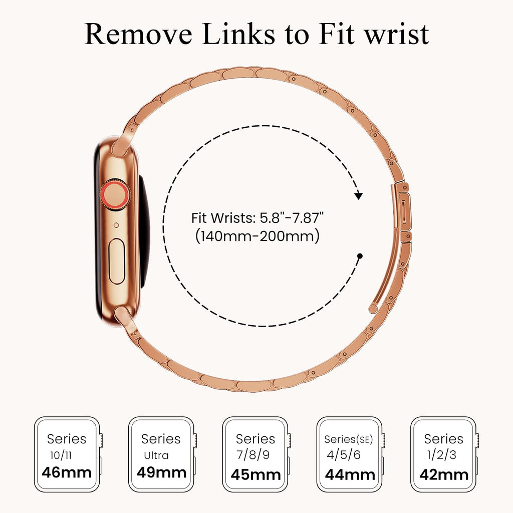 STIROLL Thin Replacement Band Compatible for Apple Watch 38mm 40mm 41mm 42mm(Series 11 10), Stainless Steel Metal Wristband Women Men for iWatch Ultra SE Series 9 8 7 6 5 4 3 2 1, Black