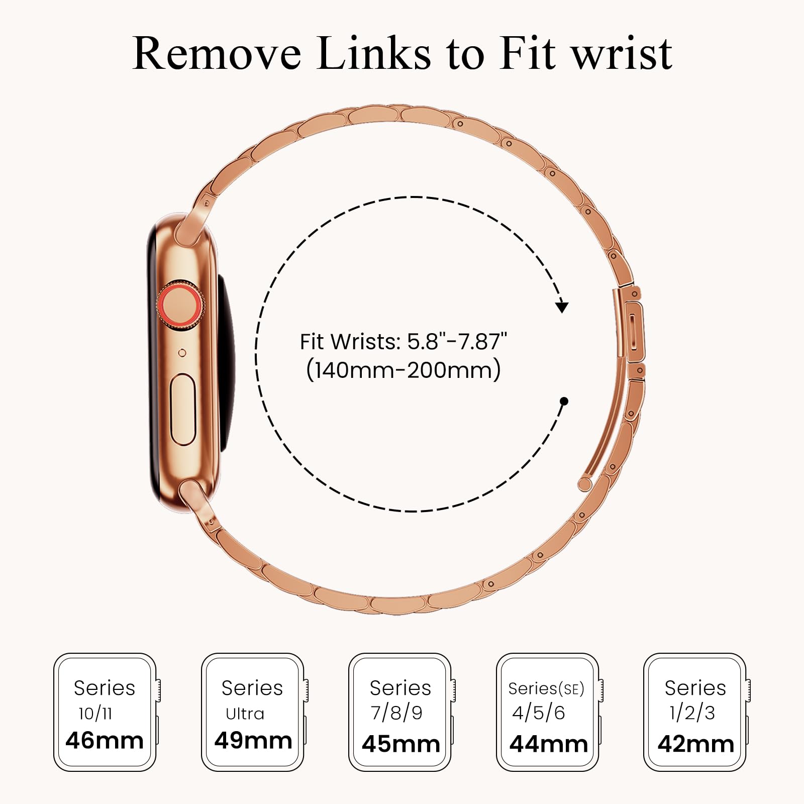 STIROLL Thin Replacement Band Compatible for Apple Watch 38mm 40mm 41mm 42mm(Series 11 10), Stainless Steel Metal Wristband Women Men for iWatch Ultra SE Series 9 8 7 6 5 4 3 2 1, Black