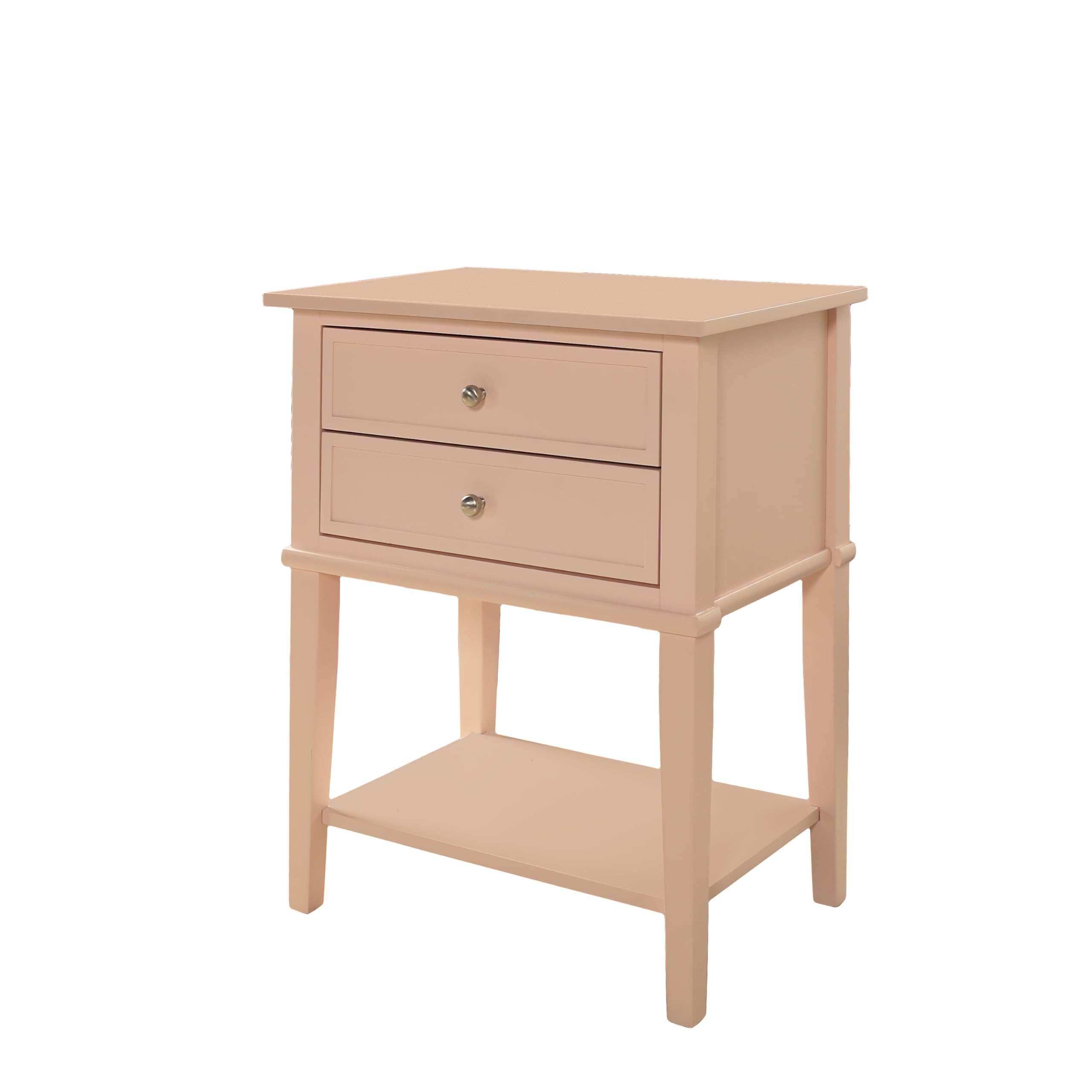 Ameriwood Home Franklin Accent Table with 2 Drawers, Pink