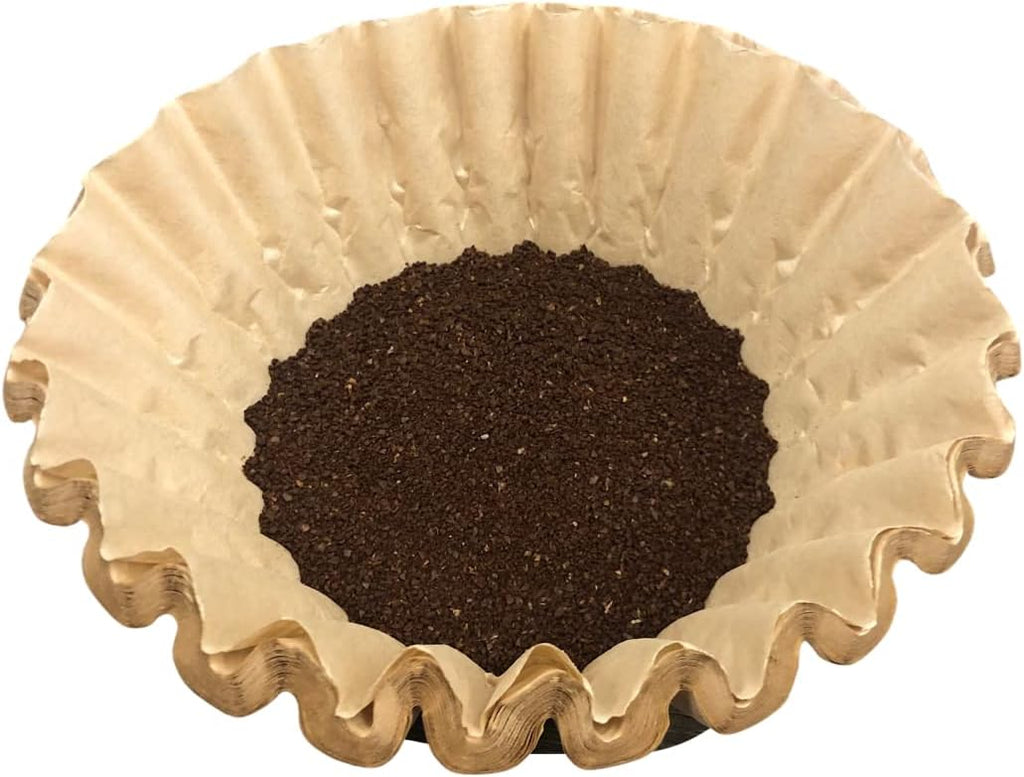 Natural Unbleached Brown Biodegradable Extra Large Coffee Filters 10, 12, 13, 14, 15 Cup Basket for Commercial, Home Coffee Maker Extra High Extra Wide Anti ground, 9.75" Flattened Diameter (1000 Pcs)