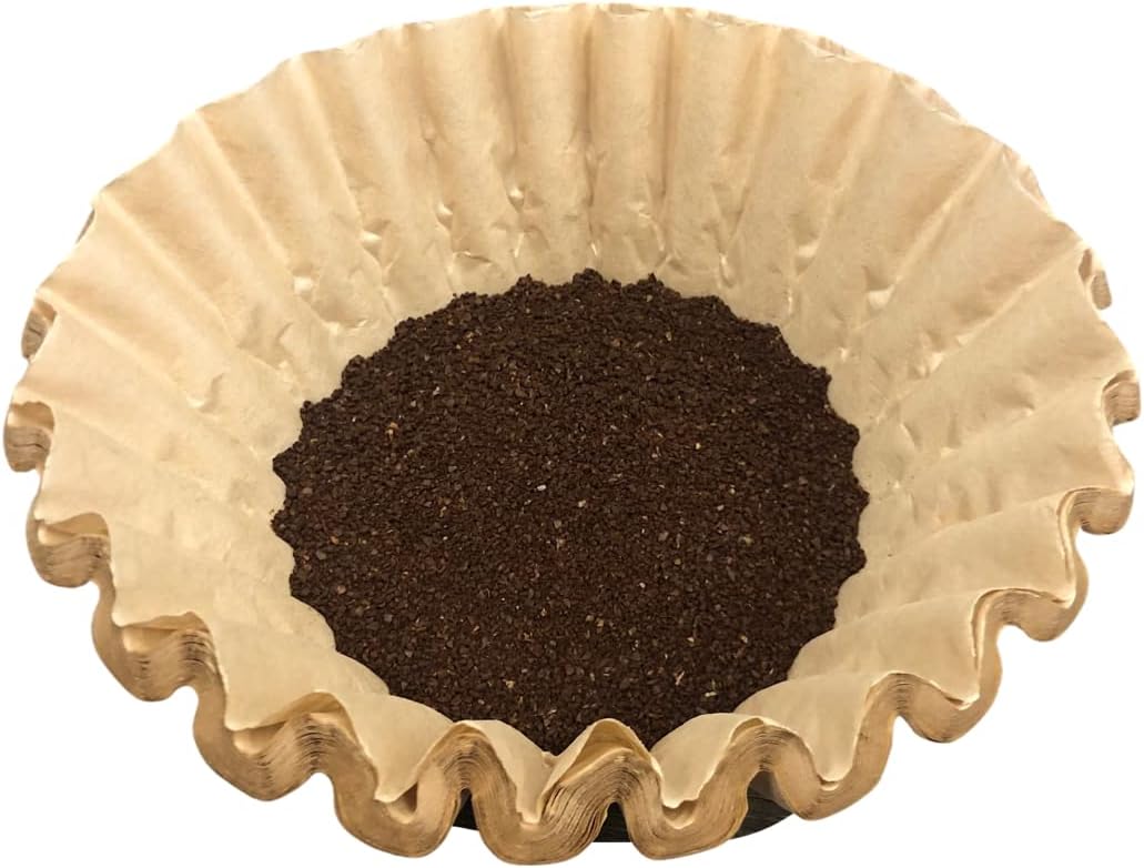 Natural Unbleached Brown Biodegradable Extra Large Coffee Filters 10, 12, 13, 14, 15 Cup Basket for Commercial, Home Coffee Maker Extra High Extra Wide Anti ground, 9.75" Flattened Diameter (1000 Pcs)