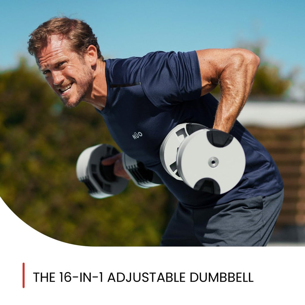 NUOBELL Adjustable Dumbbells 5-80 lbs: Replace 16 Sets, Ideal for Home Gym Weight Bench & Press